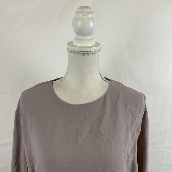 MM LaFleur Blouse XL Lavender-Gray 3/4 Sleeve Drape Detail - Picture 2 of 12